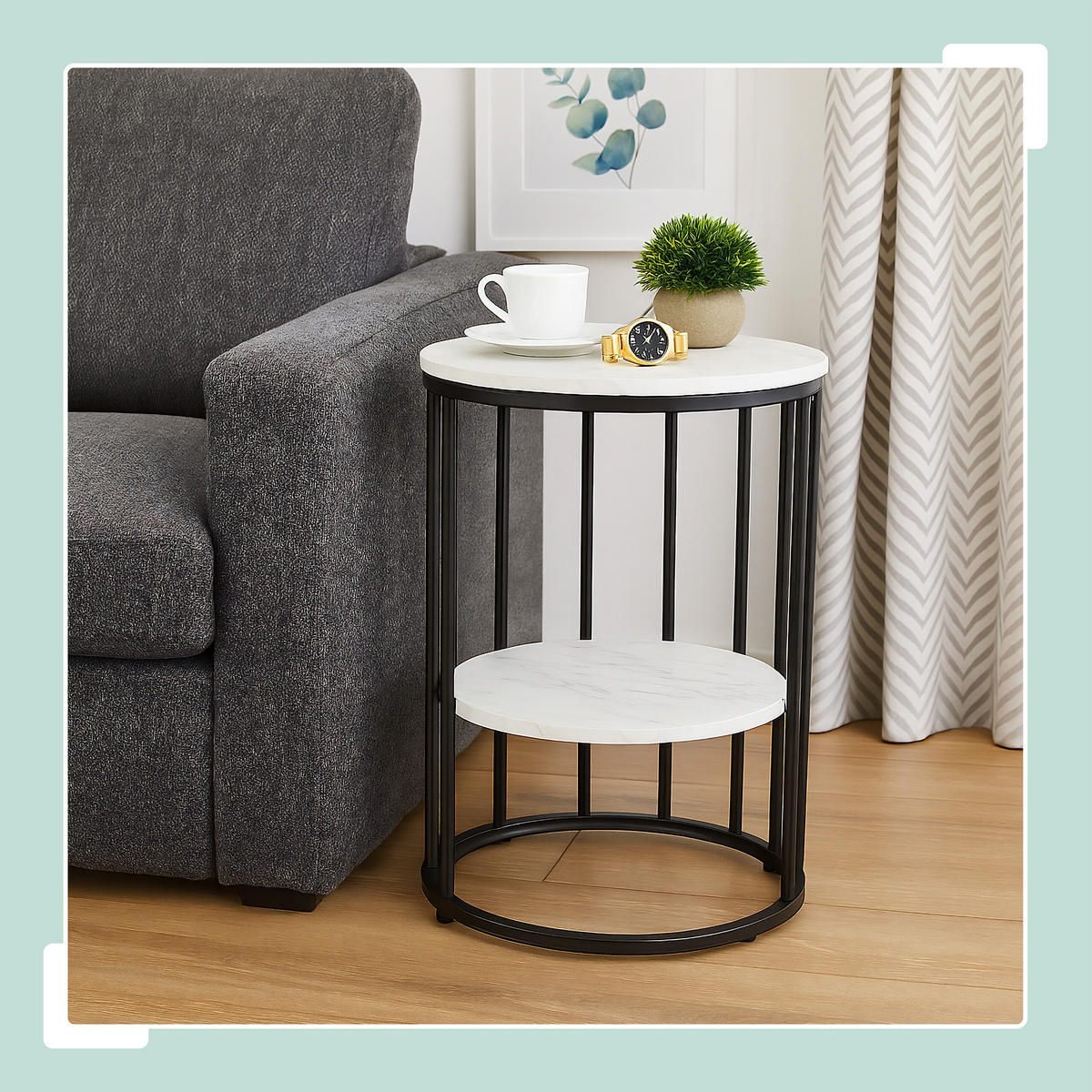 BEISTELLTISCH - Multicolor, Holzwerkstoff/Metall (40/40/57cm) - Relaxdays