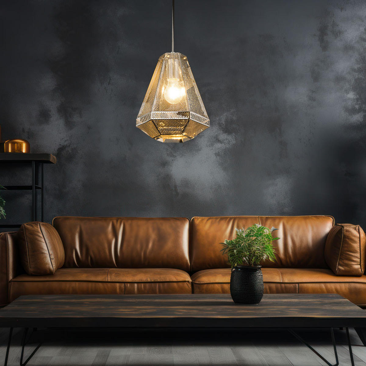 HÄNGELEUCHTE BRANDON Chrom Silber - Silberfarben, Metall (24/24/129cm) - Globo Lighting