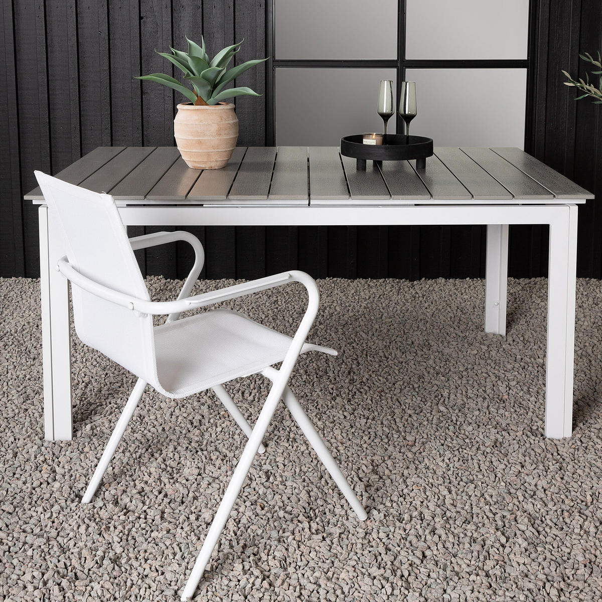 GARTENTISCH - Weiß, Metall (160/100/75cm) - home24
