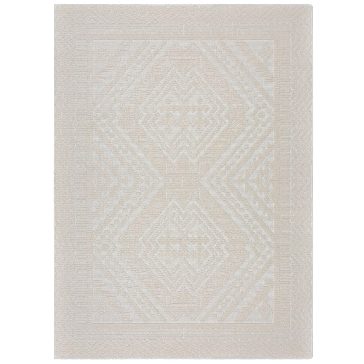 TEPPICH Geo-Muster, maschinenwaschbar, robust OTTER GREG, Beige 80x160 cm - Beige, Textil (80/160cm) - KADIMA DESIGN