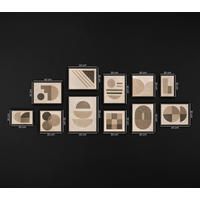 GEMÄLDE Ausgewogenheit der Linien Schattenfugenrahmen Grau 11-teilig - Grau, Holz (200/80cm) - YS-art gallery