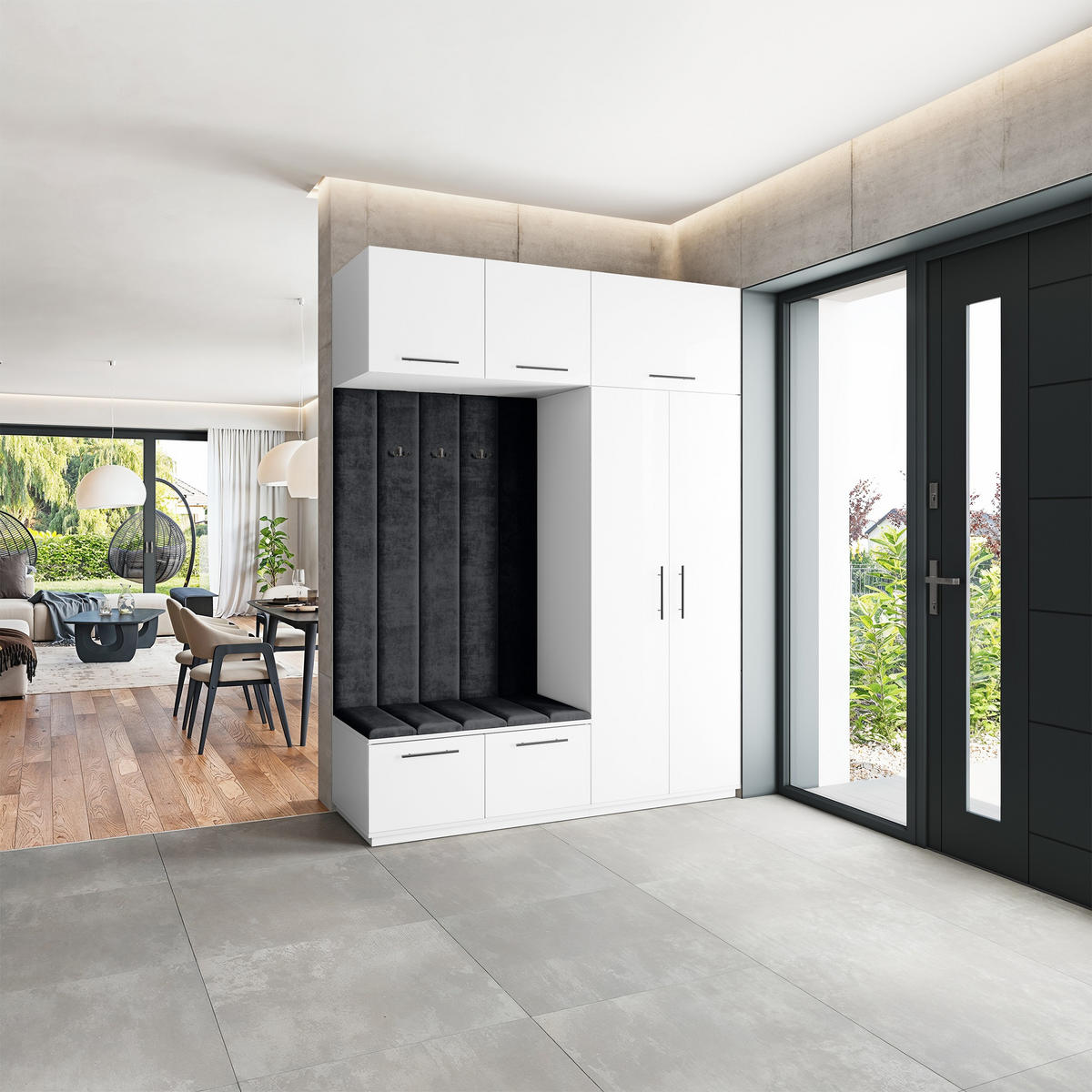 GARDEROBENSCHRANK REMA 180/240/60 cm Modern Weiß - Weiß, Holzwerkstoff (180/240/60cm) - MASSENO