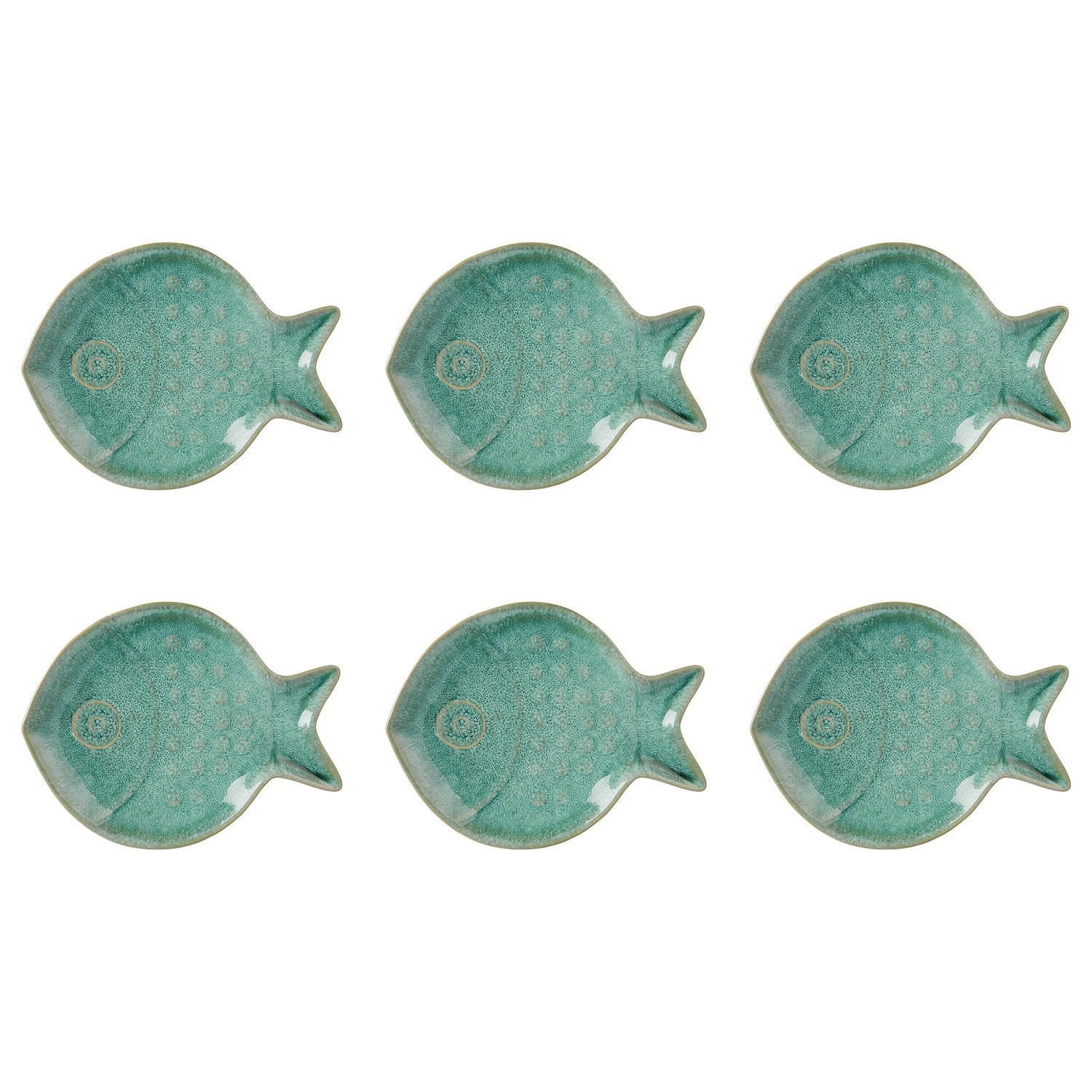 DEKOTELLER (6er Set) Seaside - Türkis, Keramik (2cm) - Butlers