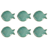 DEKOTELLER (6er Set) Seaside - Türkis, Keramik (2cm) - Butlers