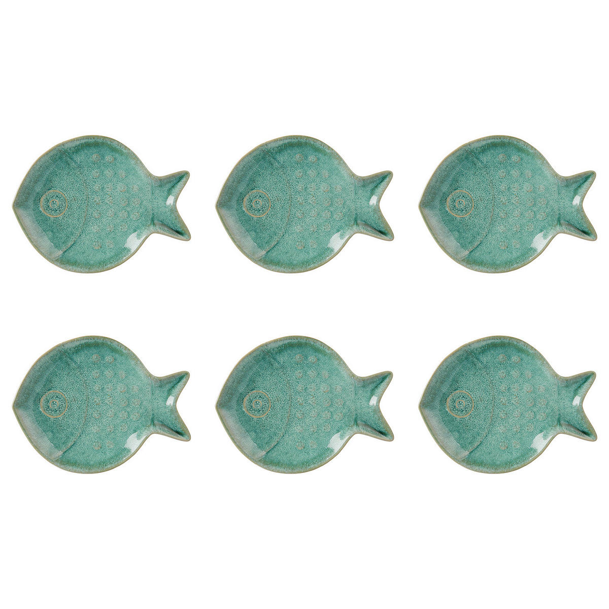 DEKOTELLER (6er Set) Seaside - Türkis, Keramik (2cm) - Butlers