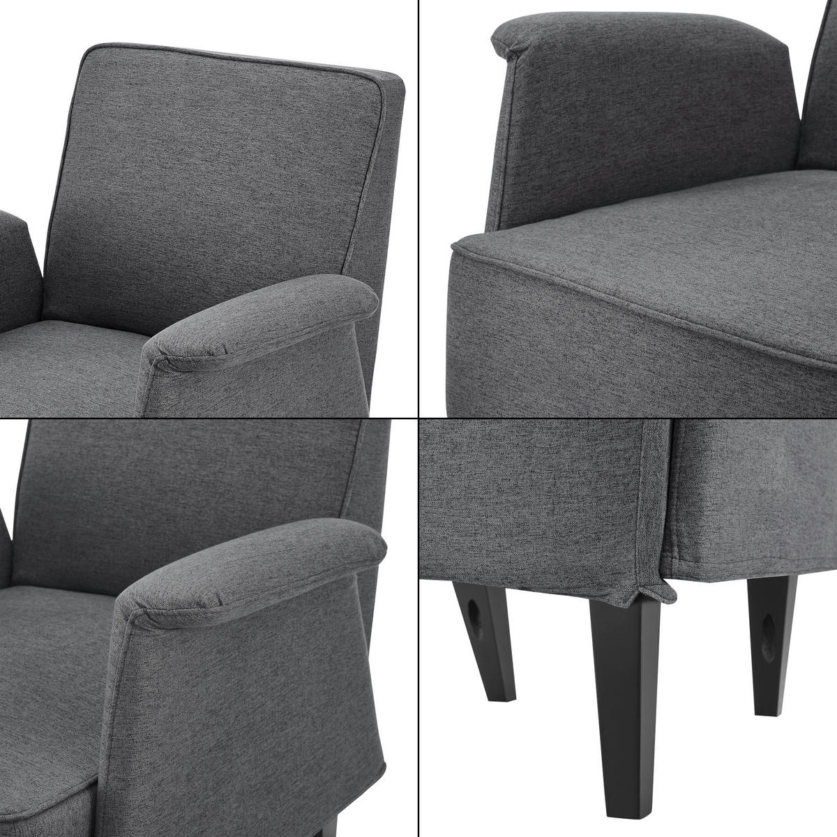 POLSTERSESSEL Diespeck Textil Steingrau - Grau, Textil (78.5/82/77cm) - [en.casa]