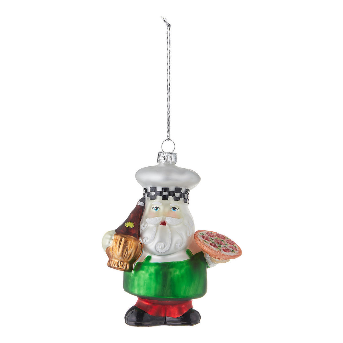 WEIHNACHTSBAUMKUGEL Hang On Italian Santa - Grün, Glas (5/12/10cm) - Butlers