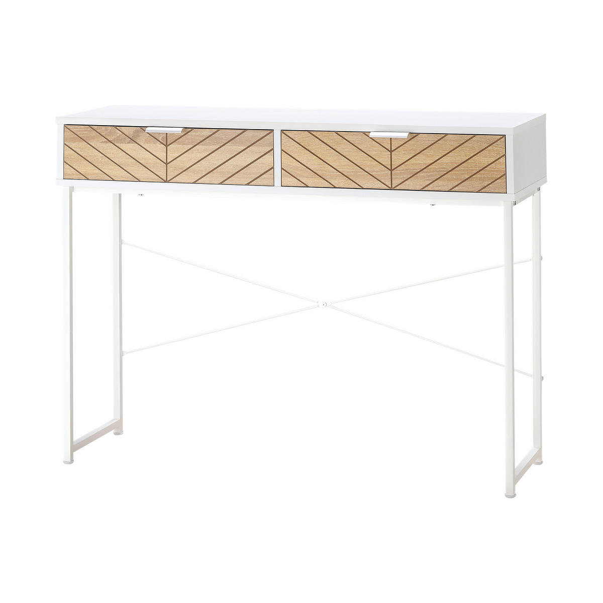 KONSOLENTISCH DE-16756 Eichenoptik & Weiß - Weiß, Holzwerkstoff (100/30/75cm) - ComfortXL
