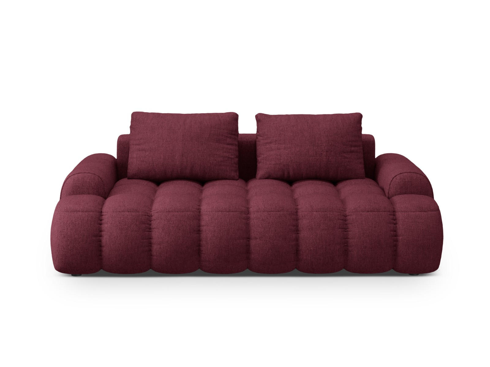 SOFA Linz aus strukturiertem Stoff burgundfarben 3 Sitzplätze - Bordeaux, Textil (100/84/200cm) - Cosmopolitan Design