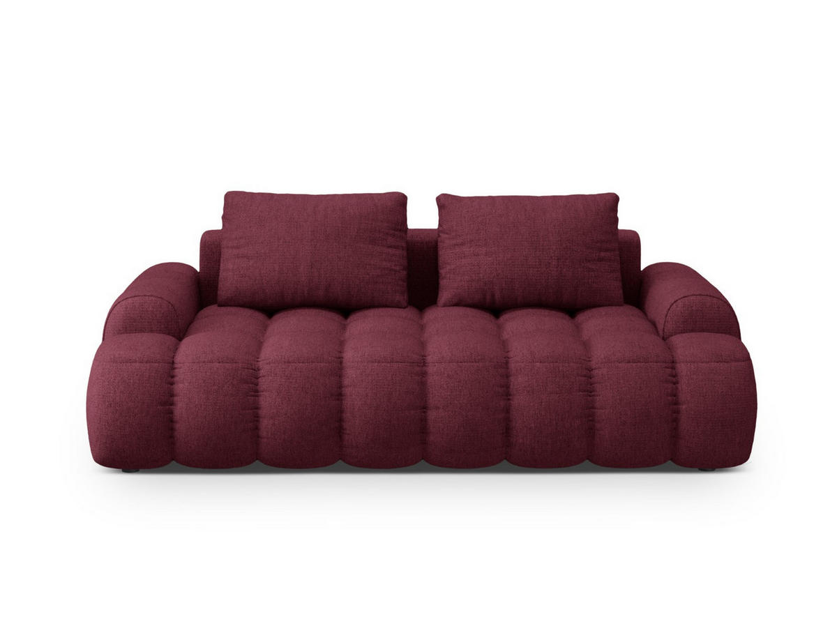 SOFA Linz aus strukturiertem Stoff burgundfarben 3 Sitzplätze - Bordeaux, Textil (100/84/200cm) - Cosmopolitan Design