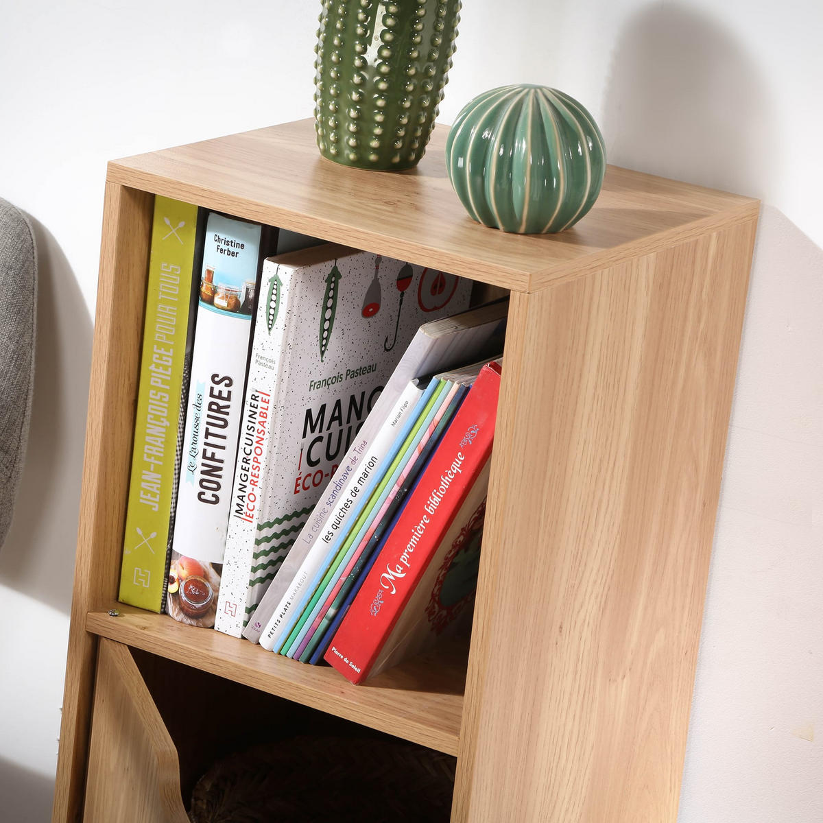 MÖBELSTÜCK mit 3 Fächern und einer Tür 29/90,8/30,7 cm - Eichefarben, Holzwerkstoff (29/90.8/88.7cm) - Calicosy