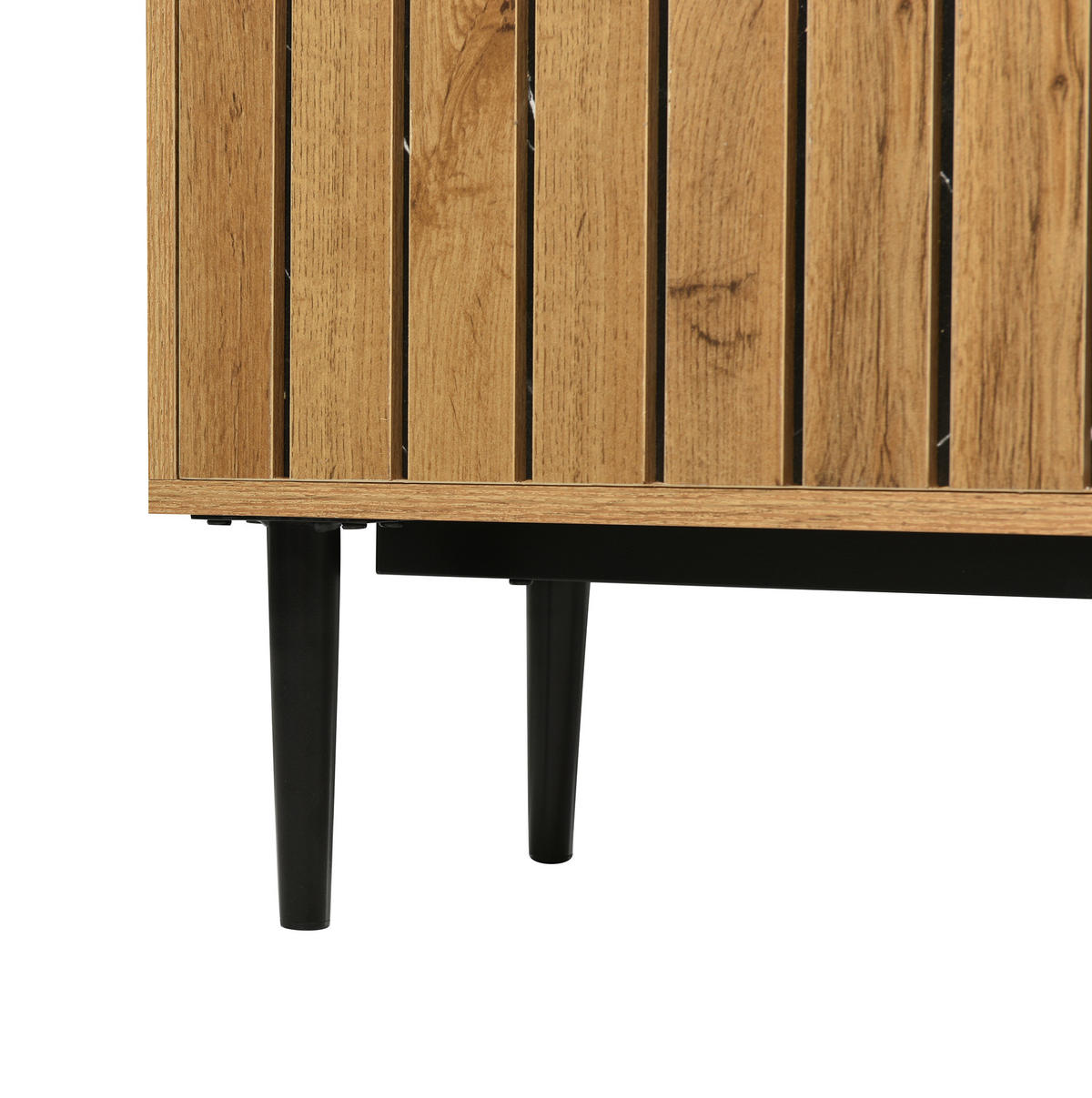 LOWBOARD Naturholz aus MDF mit PVC-Kante und Eisenbeinen - Naturfarben, Holzwerkstoff (30/58/129cm) - OKMYHOME