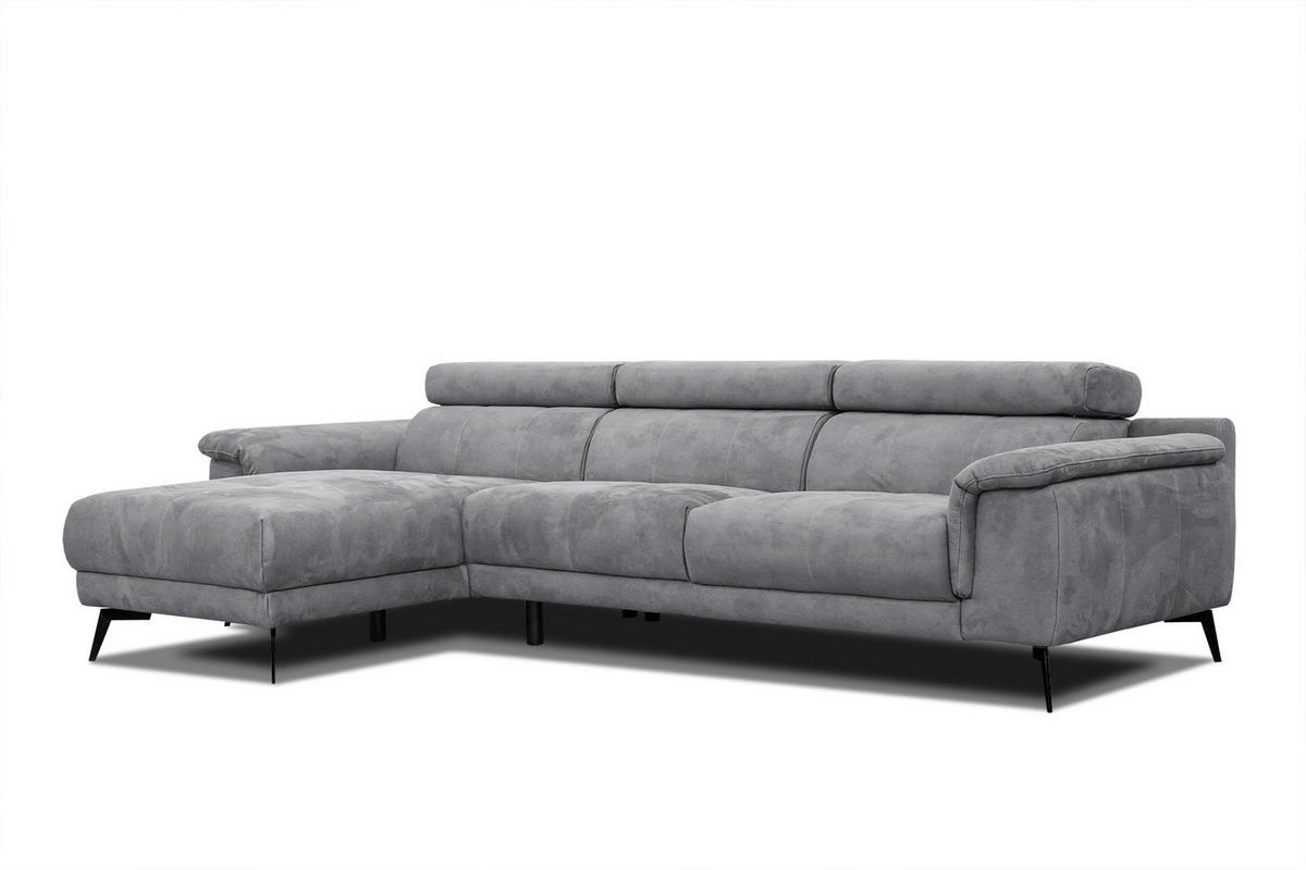 ECKSOFA FIERO 4-Sitzer, grau - Schwarz/Grau, Holzwerkstoff/Textil (158/269cm) - Courtois Laville