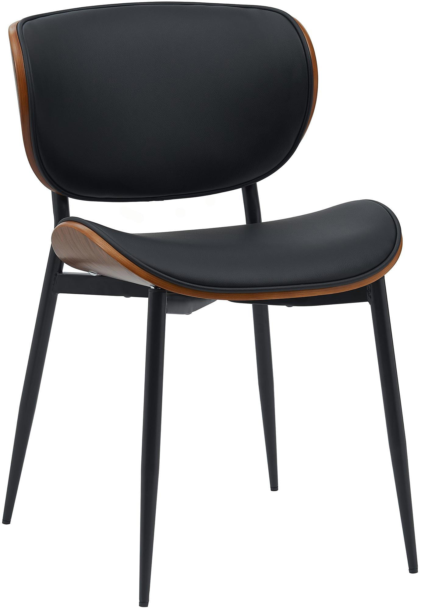 STUHL Lederlook walnuss/schwarz - Walnussfarben/Schwarz, Textil/Metall (50/80/54cm) - CLP