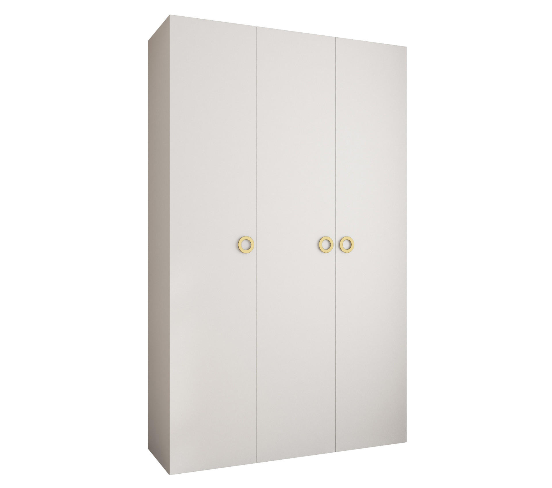 DREHTÜRENSCHRANK 245,5/150/40 3-türig - Goldfarben/Weiß, Holz/Metall (150/245.5/40cm) - Abiks Möbel
