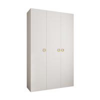 DREHTÜRENSCHRANK 245,5/150/40 3-türig - Goldfarben/Weiß, Holz/Metall (150/245.5/40cm) - Abiks Möbel