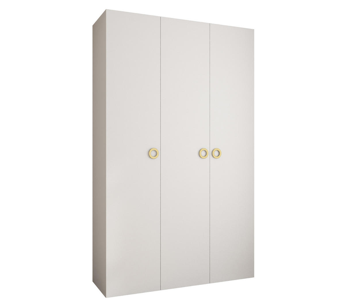 DREHTÜRENSCHRANK 245,5/150/40 3-türig - Goldfarben/Weiß, Holz/Metall (150/245.5/40cm) - Abiks Möbel