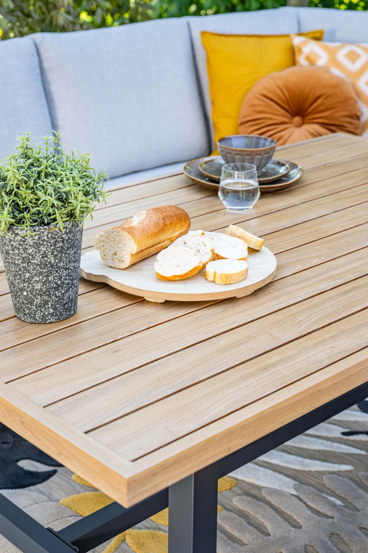 GARTENLOUNGESET Elati 5-teilig, Premium Dining Ecklounge Set, Gartenmöbelset - Anthrazit, Metall - GARDEN IMPRESSIONS