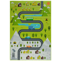 KINDERTEPPICH Bambini Vetta Mazovia 140x200cm Grau Grün Berge Kurzflor - Grau, Textil (140/200cm) - Mazovia