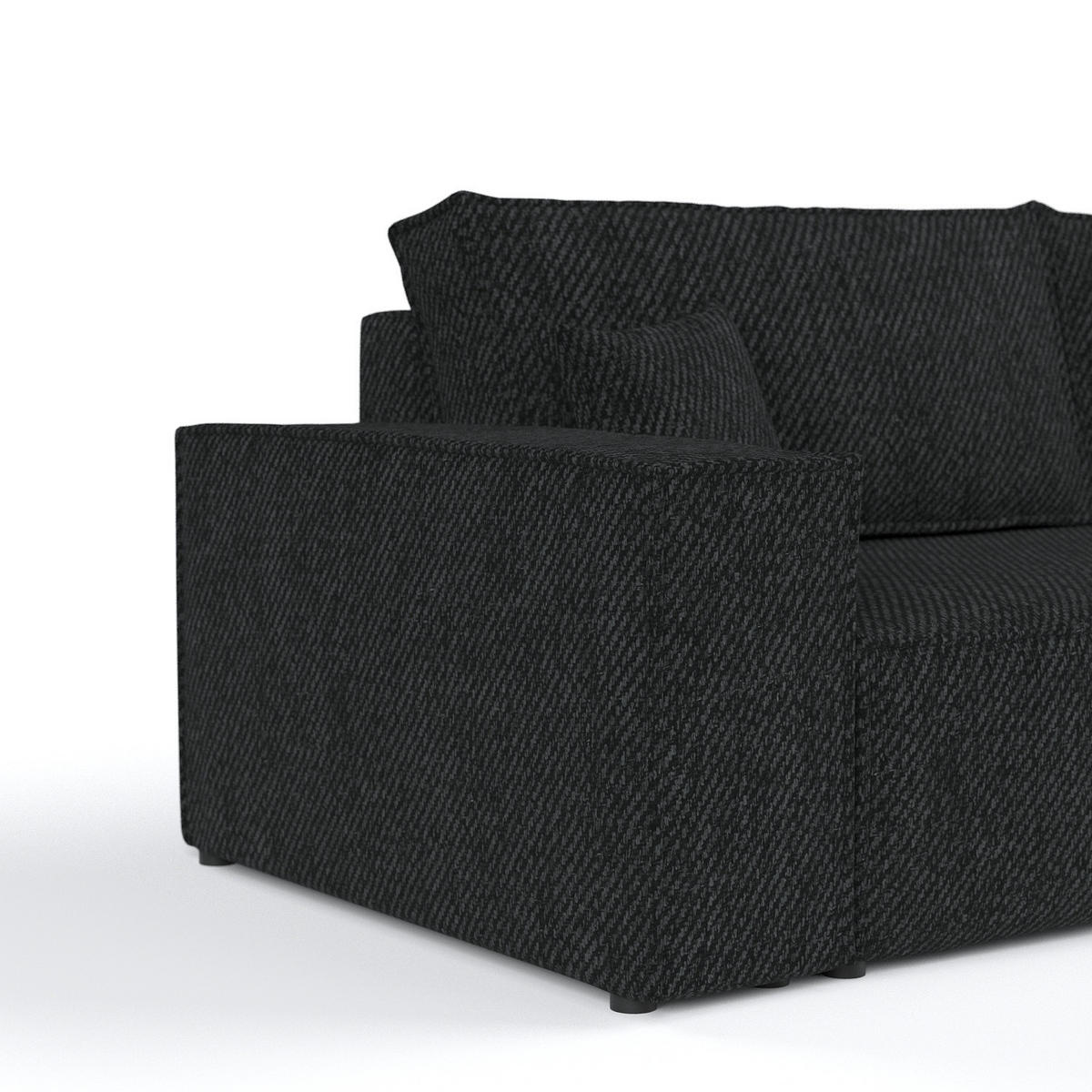 SOFA RESSO mit Schlaffunktion Schwarz im Neve Stoff - Schwarz, Holz/Holzwerkstoff (255/70/105cm) - AltaBeds