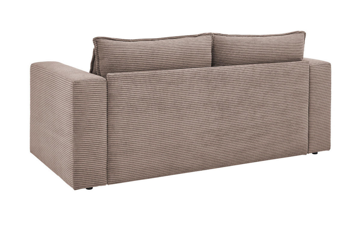 SOFA braun Cord, Couch 2-Sitzer 180 cm - Beige/Braun, Holz/Textil (180/83/91cm) - Furn.Design