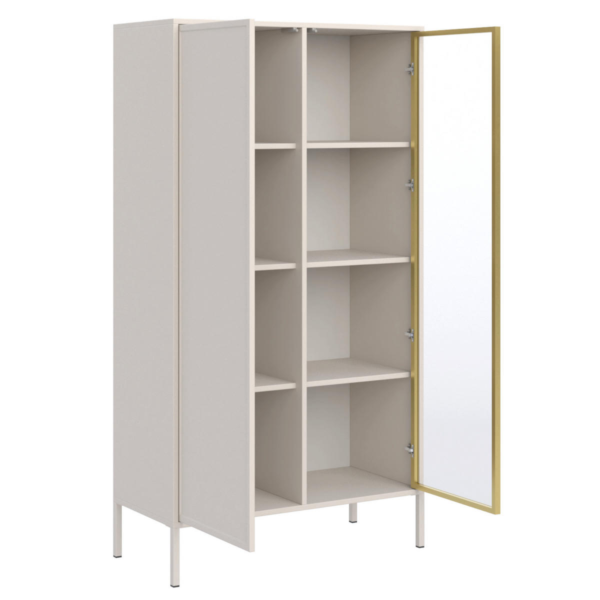 VITRÍNA Velveto kašmír 90 cm - kašmírová, kov/kompozitní dřevo (90/160.2/40cm) - Selsey