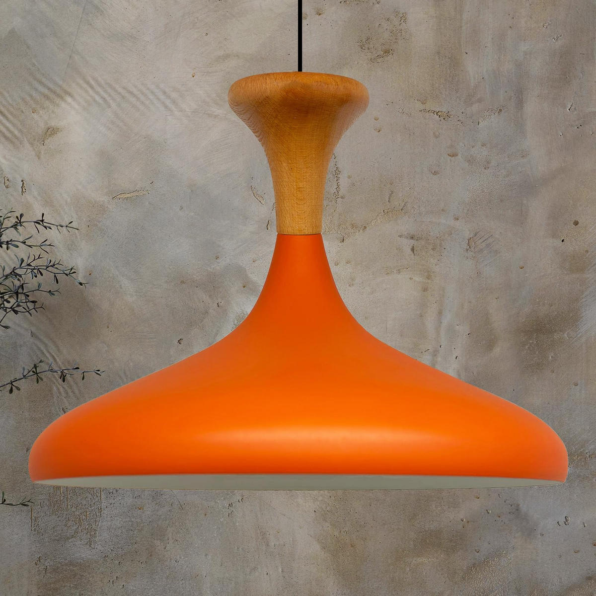 PENDELLEUCHTE Champion Pilz-Holz 35/29 cm - Orange, Holz/Metall (29/35/29cm) - Bamyum
