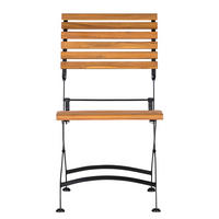 GARTENSTUHL - 2er-Set - Akazie massiv / Stahl - Akazie / Schwarz - Schwarz/Akaziefarben, Holz/Metall (43/89/52cm) - home24