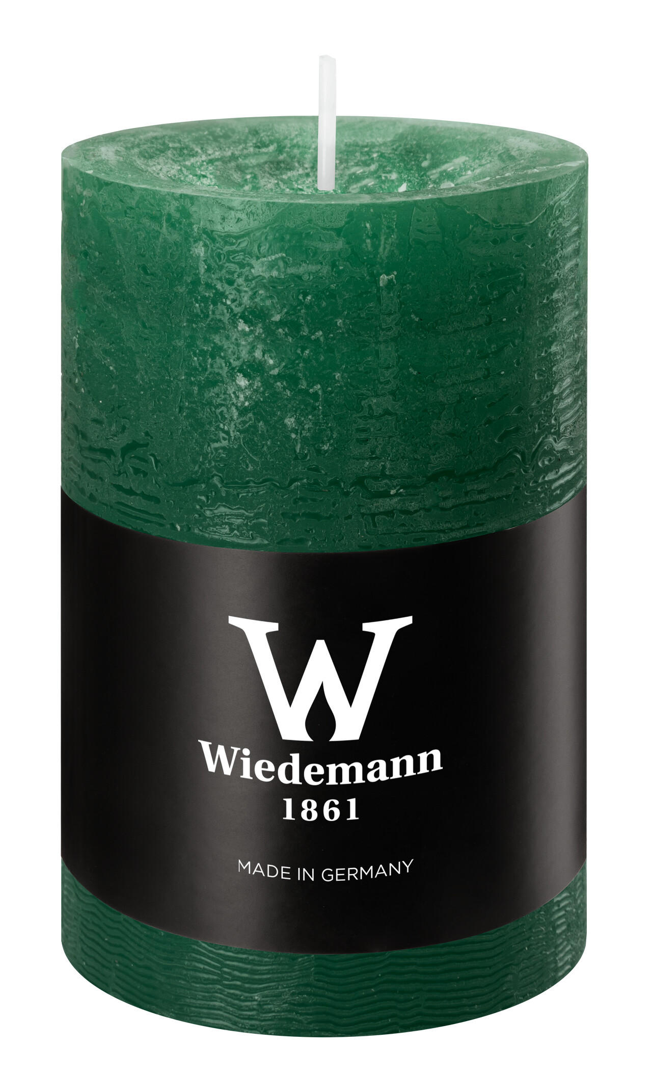 STUMPENKERZE Rustik Marble Style Seegrün 90 x Ø 58 mm, 1 Stück - Mooreichefarben, Paraffin (6/9cm) - Wiedemann Kerzen