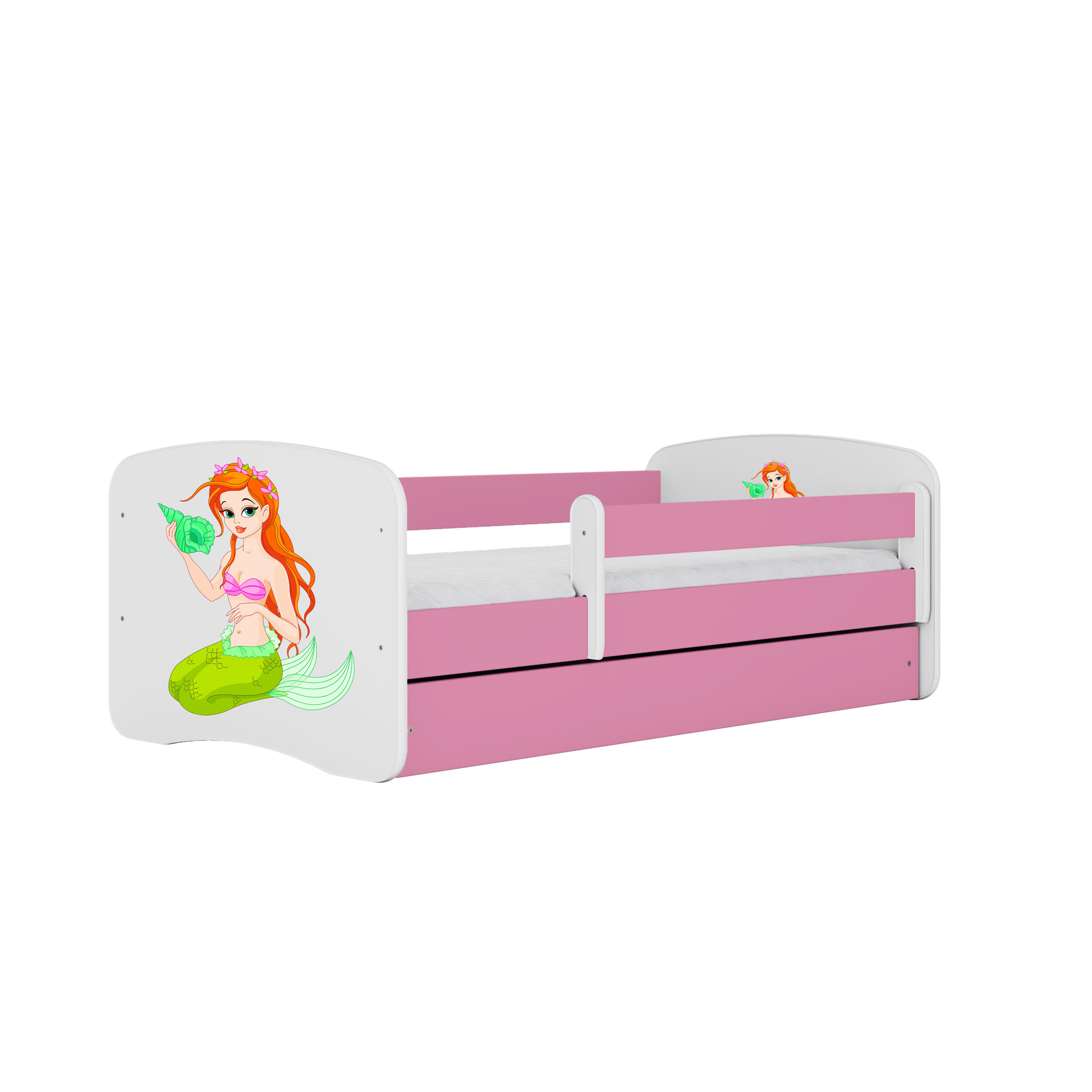 KINDERBETT Meerjungfrau mit Schublade 140/70 80/61/144 - Rosa, Holzwerkstoff (70/140cm) - RAUMHIRSCH FURNITURE