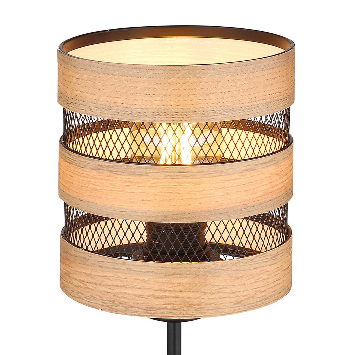 TISCHLEUCHTE Metall Holz Braun - Braun, Metall (15/15/33.5cm) - Globo Lighting
