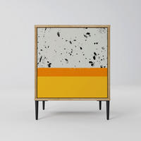 SIDEBOARD DYED BY ORANGE, Eichefarben, 57,5x42x72,5 cm, Schwarze Metallfüße - Eichefarben/Multicolor, Holzwerkstoff/Metall (57.5/72.5/42cm) - SpaceRebels