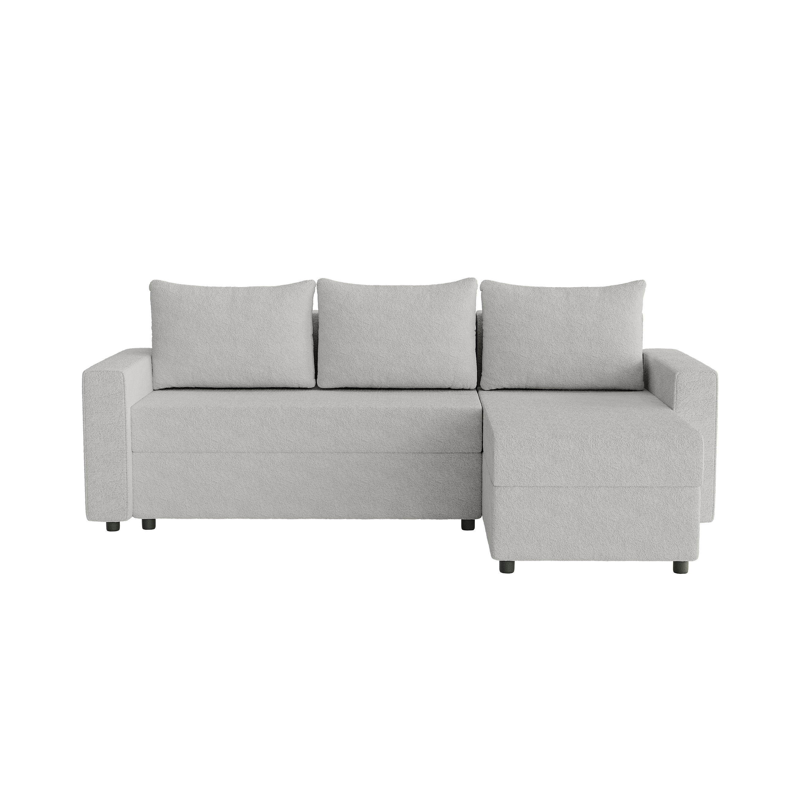 ECKSOFA Goka L mit Schlaffunktion, Grau - Grau, Textil (230/146cm) - Fedve