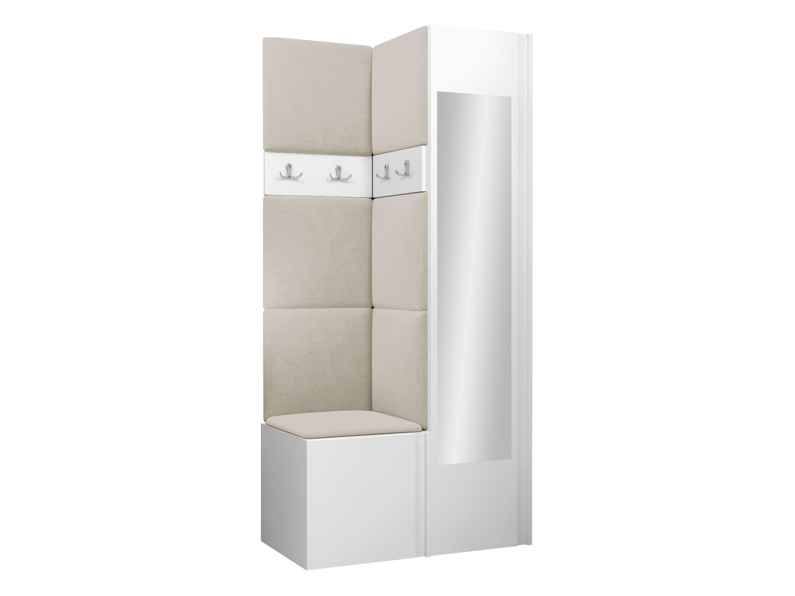 GARDEROBEN-SET Orion XXV - Beige/Weiß, Holzwerkstoff/Kunststoff (82/186/46cm) - MIRJAN24