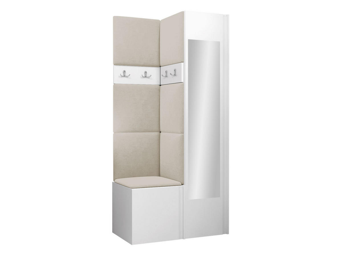 GARDEROBEN-SET Orion XXV - Beige/Weiß, Holzwerkstoff/Kunststoff (82/186/46cm) - MIRJAN24