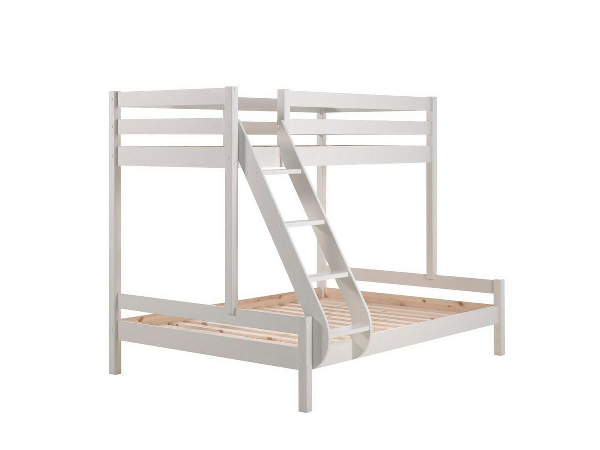 ETAGENBETT Kathrina 208x167x156 aus Massivholz in Weiß - Weiß, Holz - 58aufmkessel