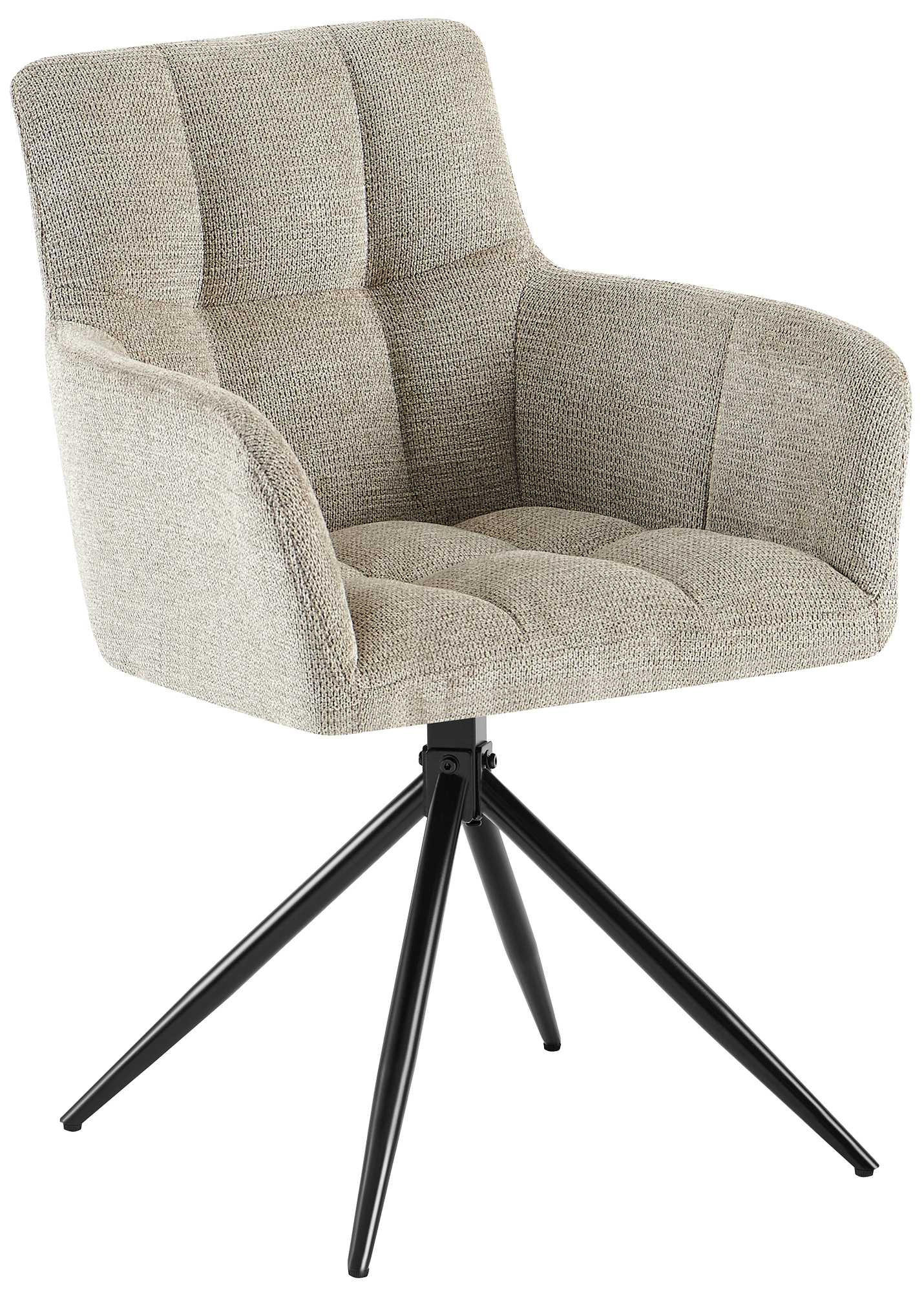 ARMLEHNENSTUHL Stoff Taupe - Taupe/Schwarz, Textil/Metall (59/87/59cm) - CLP