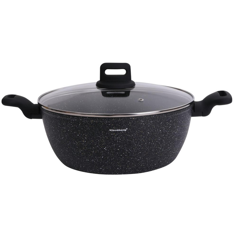 TOPF Schwarz 28/28/11 cm KB7672 - Schwarz, Glas (28cm) - Klausberg 