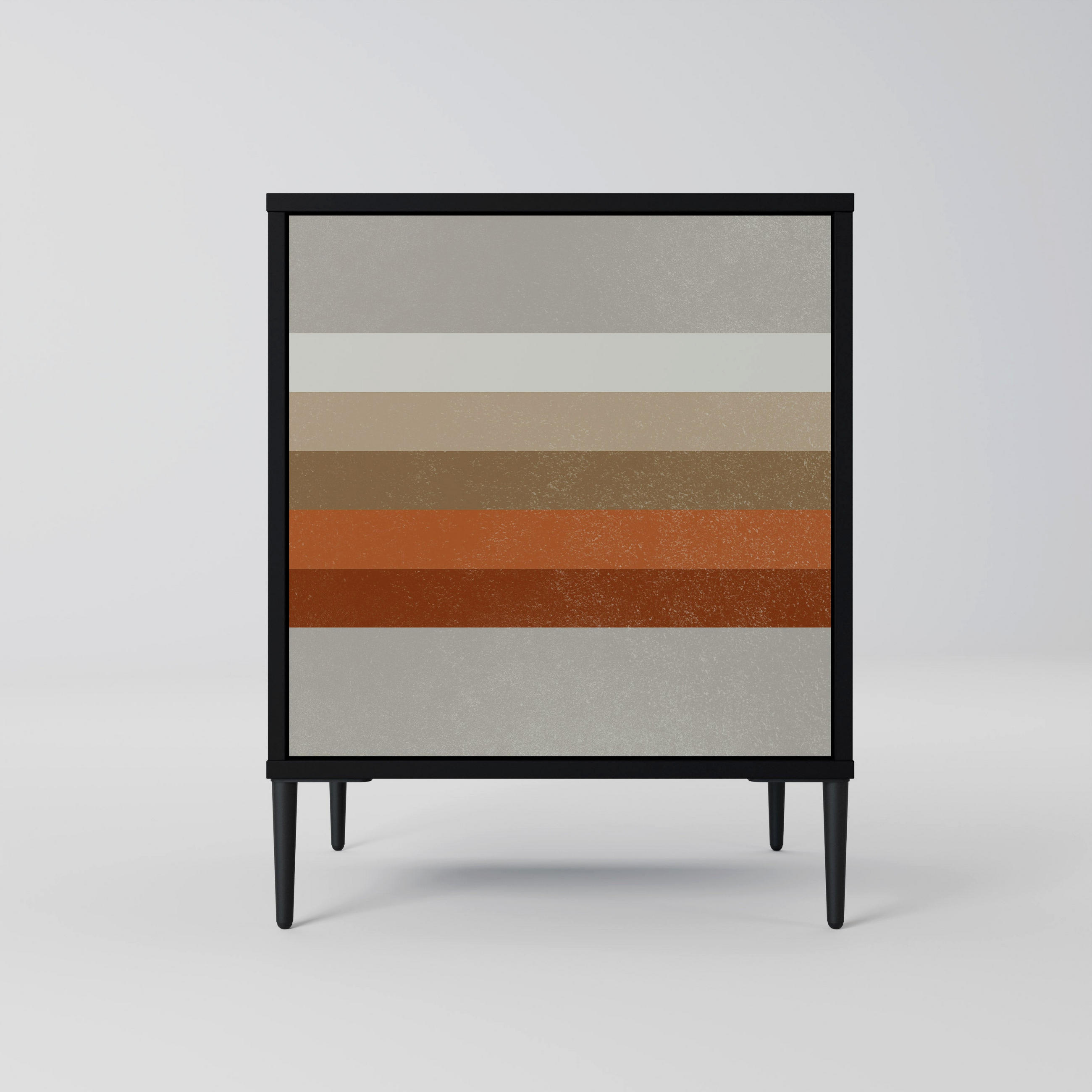 SIDEBOARD PECULIAR TRAIL, Schwarz, 57,5x42x72,5 cm, Schwarze Metallfüße - Multicolor/Schwarz, Holzwerkstoff/Metall (57.5/72.5/42cm) - SpaceRebels