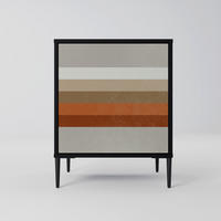 SIDEBOARD PECULIAR TRAIL, Schwarz, 57,5x42x72,5 cm, Schwarze Metallfüße - Multicolor/Schwarz, Holzwerkstoff/Metall (57.5/72.5/42cm) - SpaceRebels