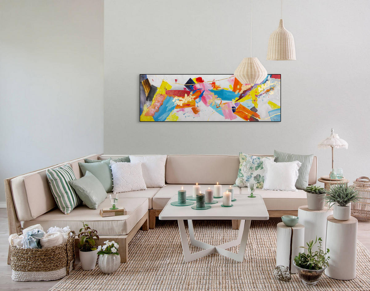 ÖLGEMÄLDE 150/50 cm - Multicolor, Holz/Textil (150/50cm) - KUNSTLOFT