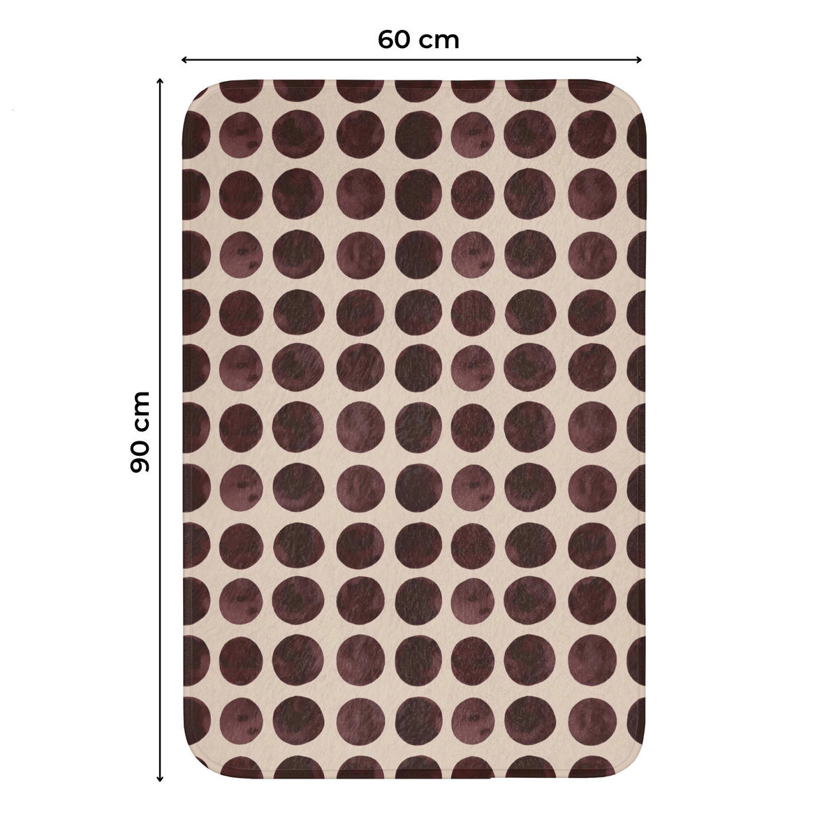 WC PŘEDLOŽKA Puntíky - Vzor - Hnědý 60x90 cm - bordeaux, textil/plast (60/1cm) - OnlyWow