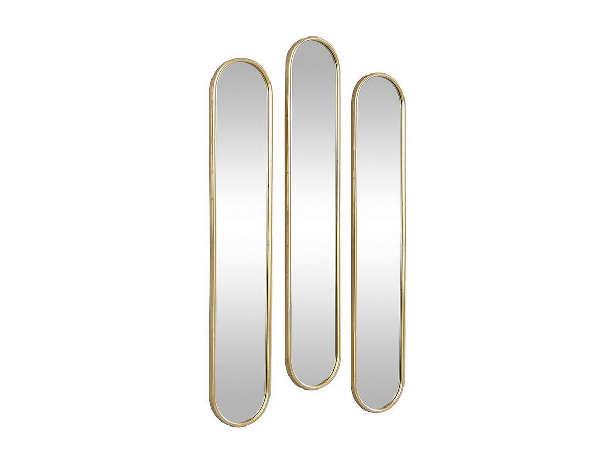 3ER-SET Spiegel oval - 25 x 120 cm - Metall - Goldfarben - JAYLEN - Goldfarben, Metall (23/120/2cm) - Vente-Unique
