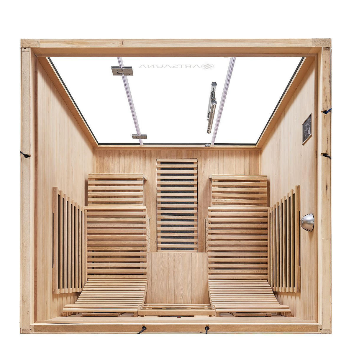 INFRAROTKABINE Helsinki 150 schwarz mit Dual Technologie & LED - Schwarz, Holz (150/190/150cm) - Artsauna