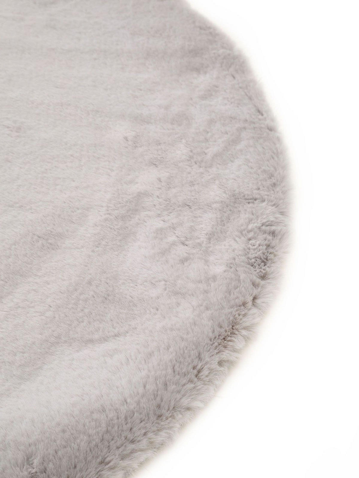 KUNSTFELL-TEPPICH Dave Grau ø 120 cm rund - Grau, Kunststoff/Textil (120/1cm) - KUNSTLOFT