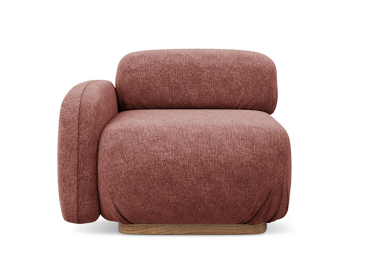 SOFAELEMENT Links Chenille Stoff Pink - Pink/Hellrosa, Holz/Textil (95/73/95cm) - Makamii