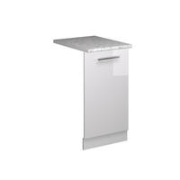 GESCHIRRSPÜLBLENDE Fame-Line Weiß Hochglanz 45 cm , AP Marmor - Weiß Hochglanz/Weiß, Holzwerkstoff (45/81.8/1.6cm) - Vicco