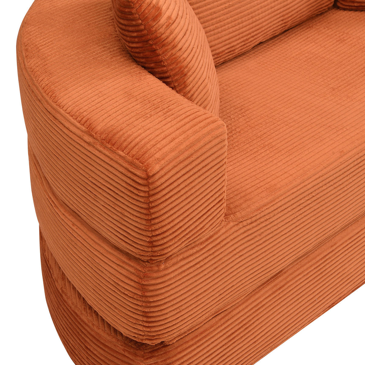 SCHLAFSOFA DE-33440 ovales Klappsofa-Bett mit 3 Kissen Orange - Orange, Textil (173/40/176cm) - ComfortXL