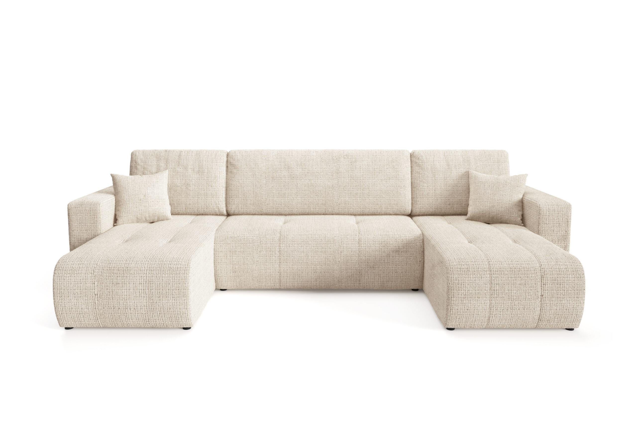 WOHNLANDSCHAFT mit Schlaffunktion Cremig - Beige, Textil (315/70/145cm) - Furnisell
