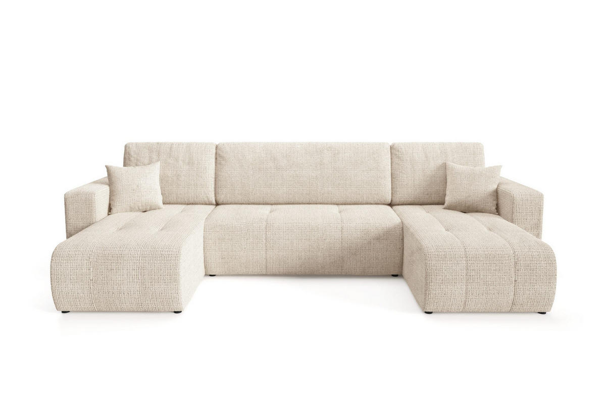 ECKSOFA mit Schlaffunktion Cremig - Beige, Textil (315/145cm) - Furnisell